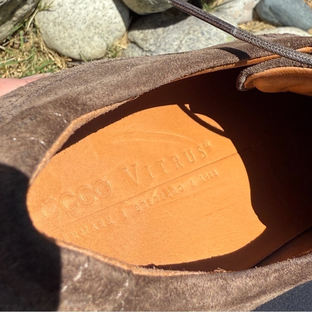 ECCO Vitrus Men's Wingtip Oxford Shoes Brown Suede Sz 9 Business Casual Office - Picture 7 of 9